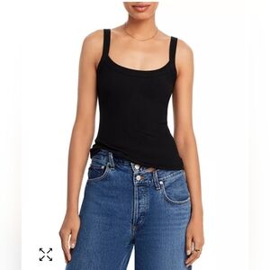 AQUA Ribbed Tank Top Black Size Medium NWT